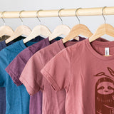 Children's holiday and seasonal t-shirt subscription including sloth graphic..